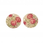 Preview: bunte Blumen Kreis Ohrringe goldfarben